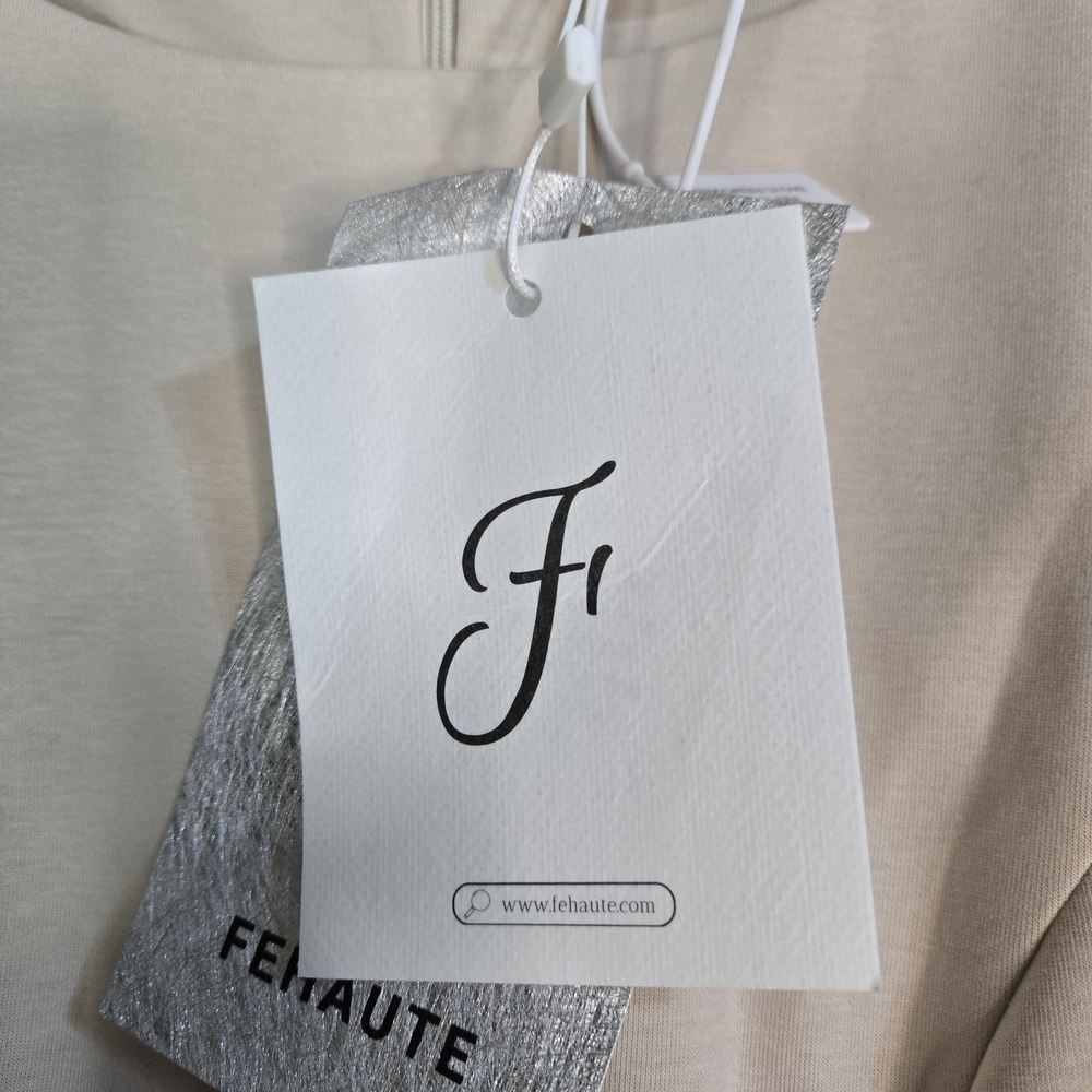 FEHAUTE NWT Size 4 Elegant Cream Sleeveless, Fittes, Flare Bottom Dress - Picture 3 of 13